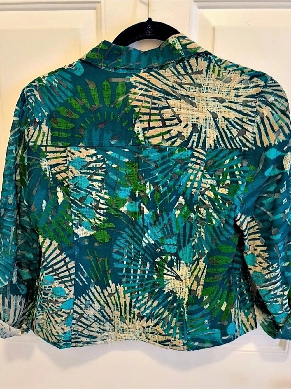 Ruby Rd. Abstract Print Jacket Green & Blue Size XS - Picture 2 of 3